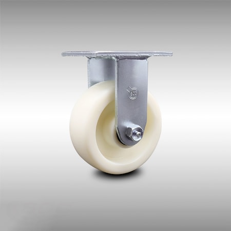 Service Caster 5 Inch Stainless Steel Nylon Wheel Rigid Caster with Roller Bearing SCC SCC-SS30R520-NYR